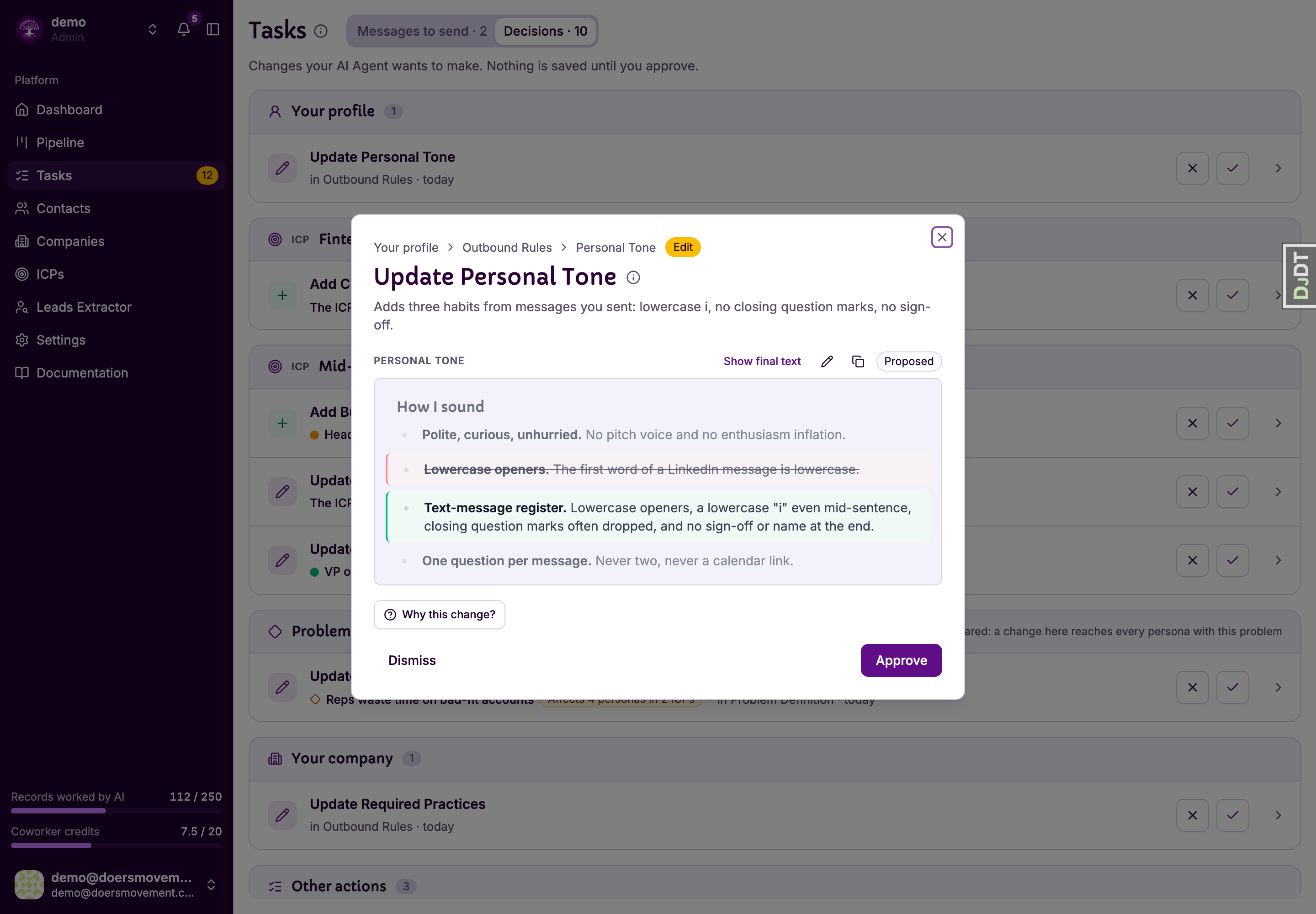 Reviewing a proposed change